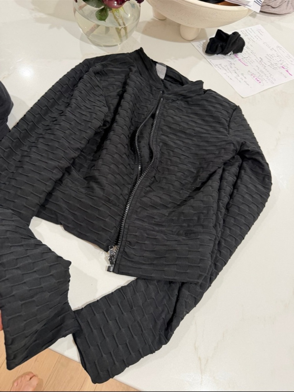 Booty by Brabants Black Textured Zip Jumpsuit